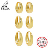 S'STEEL Geometric Circle 925 Sterling Silver Small Hoop Earrings