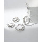 S'STEEL Geometric Circle 925 Sterling Silver Small Hoop Earrings