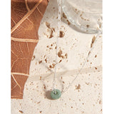 925 Silver Geometric Jade Pendant Necklace for Women