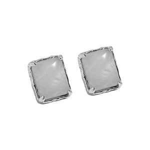 Geometric Micro Inlaid Crystal Earrings 925 Sterling Silver Ear Stud