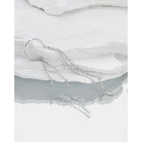 925 Silver Chain Tassel Earrings Women Ear Cuff Clip On Fine Jewelry
