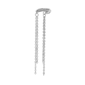 925 Silver Chain Tassel Earrings Women Ear Cuff Clip On Fine Jewelry