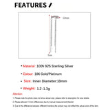 925 Silver Chain Tassel Earrings Women Ear Cuff Clip On Fine Jewelry