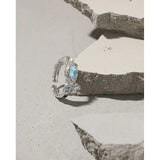 Moonstone 925 Sterling Silver Zirconia Adjustable Ring for Women
