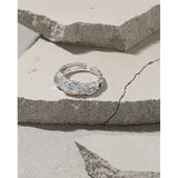 Moonstone 925 Sterling Silver Zirconia Adjustable Ring for Women