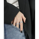 Moonstone 925 Sterling Silver Zirconia Adjustable Ring for Women