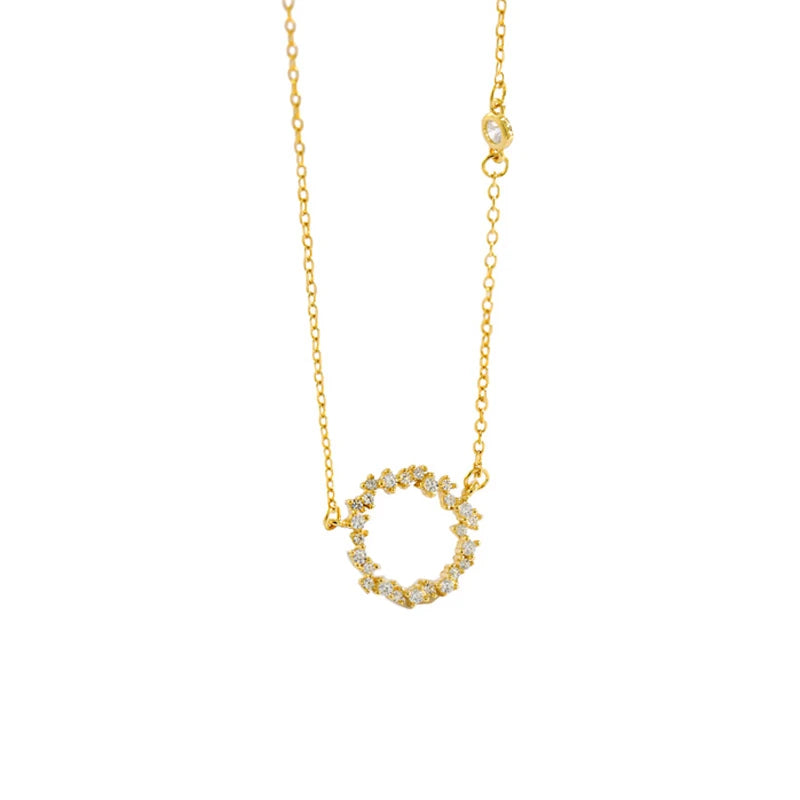 925 Sterling Silver Zircon Chain Necklace for Women