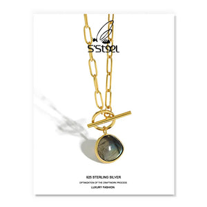 Labradorite Pendant Necklace 925 Silver