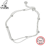 925 Sterling Silver Foot Anklet Bracelet Bead Chain Jewelry for Women