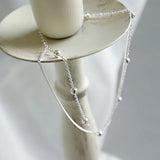 925 Sterling Silver Foot Anklet Bracelet Bead Chain Jewelry for Women
