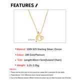 925 Silver Star Moon Zircon Necklace Chain Jewelry