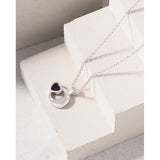 925 Silver Star Moon Zircon Necklace Chain Jewelry