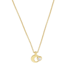 925 Silver Star Moon Zircon Necklace Chain Jewelry