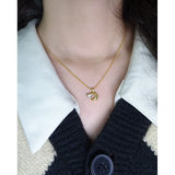 925 Silver Star Moon Zircon Necklace Chain Jewelry