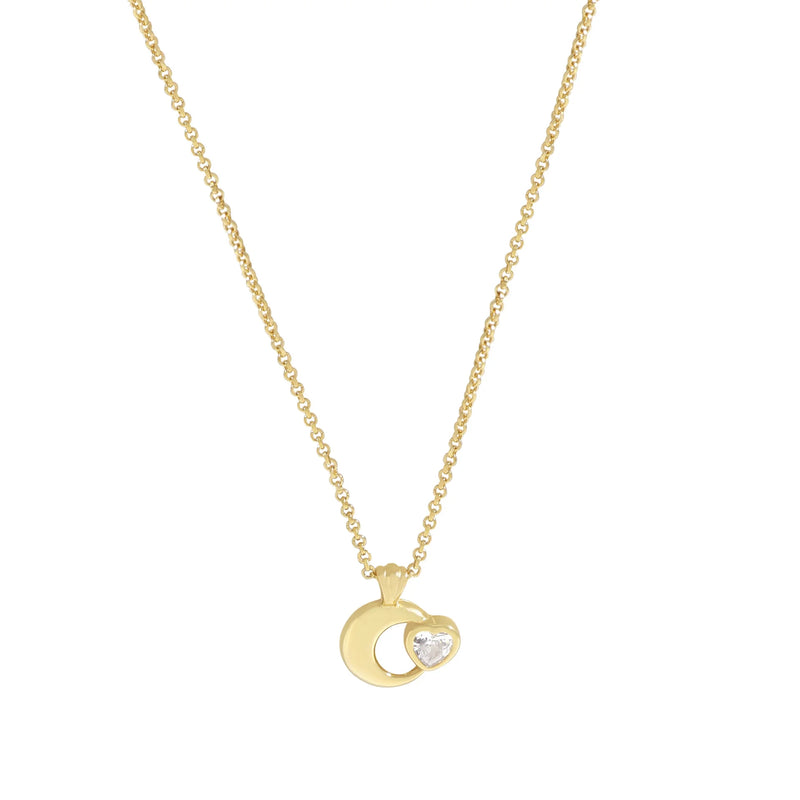 925 Silver Star Moon Zircon Necklace Chain Jewelry