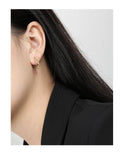 925 Silver Textured Zircon Earrings for Women