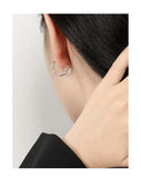 925 Silver Textured Zircon Earrings for Women