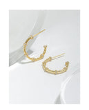 925 Silver Textured Zircon Earrings for Women