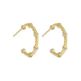 925 Silver Textured Zircon Earrings for Women