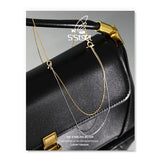 925 Silver Double-layer Chain Necklace for Women