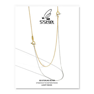 925 Silver Double-layer Chain Necklace for Women