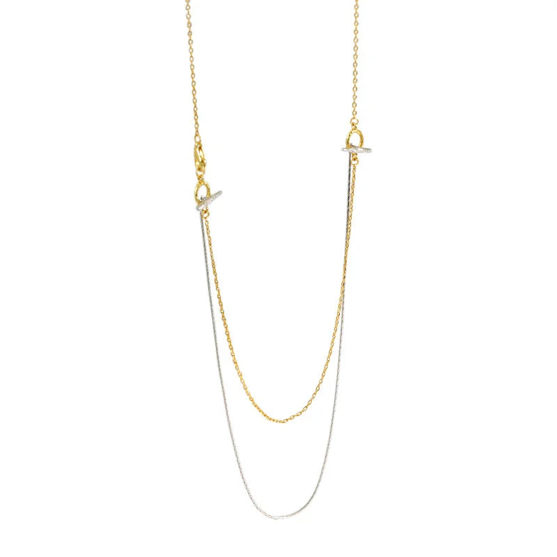 925 Silver Double-layer Chain Necklace for Women