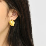 Leaf Shape Earring Sterling 925 Silver Niche Stud Earrings Unique Gift
