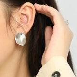 Leaf Shape Earring Sterling 925 Silver Niche Stud Earrings Unique Gift