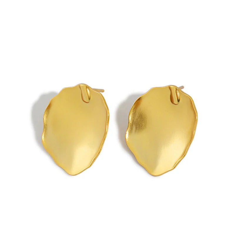 Leaf Shape Earring Sterling 925 Silver Niche Stud Earrings Unique Gift