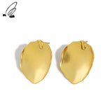 Leaf Shape Earring Sterling 925 Silver Niche Stud Earrings Unique Gift