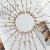 925 Sterling Silver Bohemian Champagne Couple Long Necklace