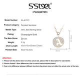 925 Sterling Silver Bohemian Champagne Couple Long Necklace