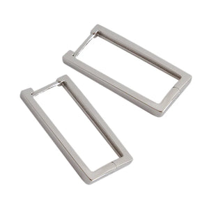 925 Silver Square Piercing Hoop Earrings for Women