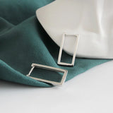 925 Silver Square Piercing Hoop Earrings for Women