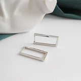 925 Silver Square Piercing Hoop Earrings for Women