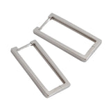925 Silver Square Piercing Hoop Earrings for Women