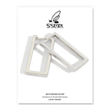 925 Silver Square Piercing Hoop Earrings for Women