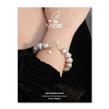 Sterling Silver 925 Bracelet Shell Pearl Gift Women Fine Jewellery