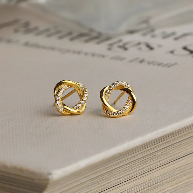 925 Silver Winter Stud Earrings Women's Jewelry