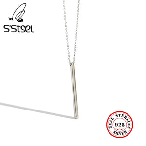 Minimalist 925 Sterling Silver Necklace Geometry Pendant For Women