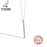 Minimalist 925 Sterling Silver Necklace Geometry Pendant For Women