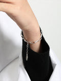 S'STEEL Minimalist Bracelet Women 925 Silver Chain Punk Geometric Fine Jewelry