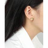 Minimalist Heart Texture Stud Earrings 925 Sterling Silver Style Jewelry