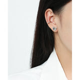Minimalist Heart Texture Stud Earrings 925 Sterling Silver Style Jewelry