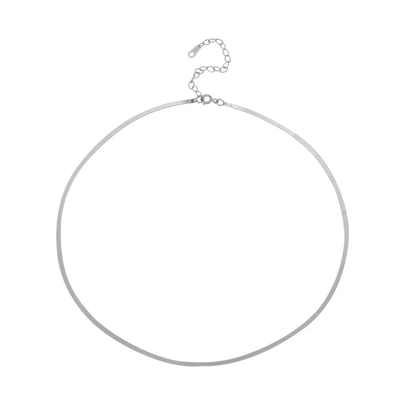 S'STEEL Snake Bone Chain Minimalist Necklace 925 Sterling Silver