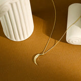 925 Sterling Silver Moon Necklace for Women Minimalist Long Pendant Necklace