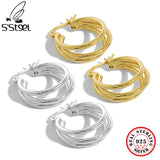 S'STEEL Multi-layer Hoop Earrings Sterling Silver 925 Gift For Women