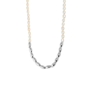 S'STEEL Freshwater Pearl Necklace Sterling Silver 925 Women Clavicle Chain