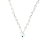 S'STEEL Pearl Heart Necklace 925 Sterling Silver Vintage Jewelry