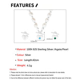 S'STEEL Pearl Heart Necklace 925 Sterling Silver Vintage Jewelry